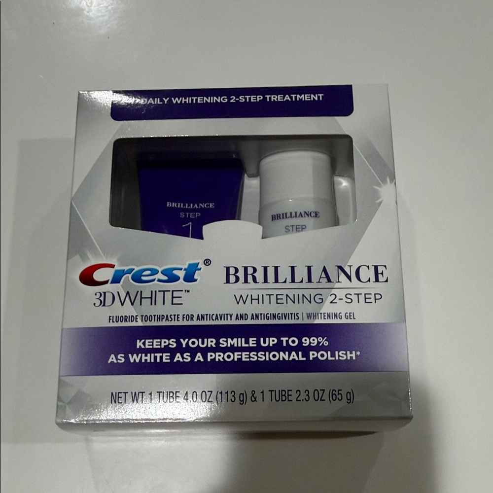 Crest Brilliance Whitening 2-Step Set - White and Purple